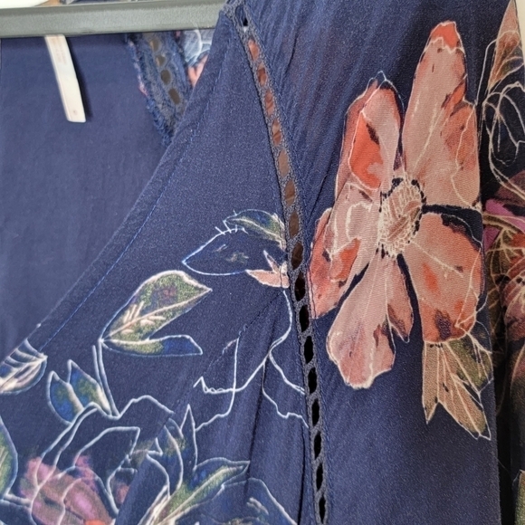 Free People Eyes on You Printed Mini Dress in Navy Combo - Picture 10 of 15